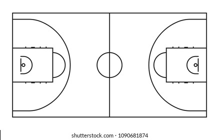 how to draw basketball court
