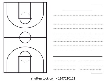 Basketball court mock up for coaches with blank space for text 