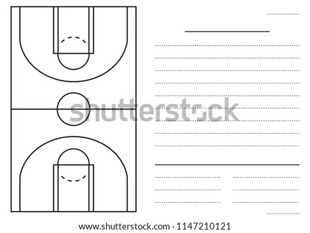 Basketball court mock up for coaches with blank space for text 