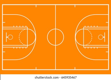 Basketball court. Mockup background field for sport strategy. Vector illustration.