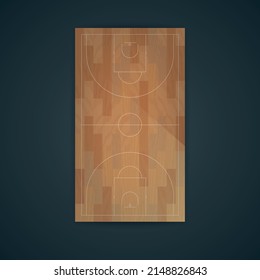 Basketball court on top. Vector illustration