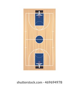 basketball court top field sport game team view planning vector illustration isolated