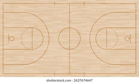 Basketball court. Basketball court top view