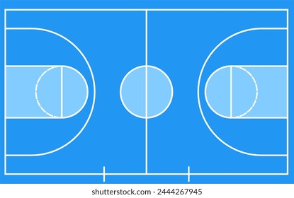 Cancha de baloncesto vista superior Ilustración vectorial