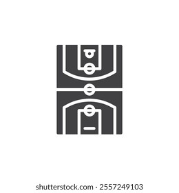 Basketball court top view vector icon. filled flat sign for mobile concept and web design. Basketball Court  glyph icon. Symbol, logo illustration. Vector graphics