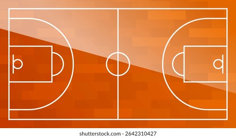 Quadra de basquete. Vista superior. Ilustração vetorial.