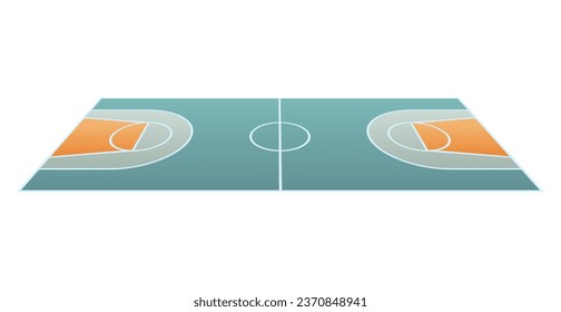 Basketball court. Urban concept landscape with playground, athletic field with backboard. Vector illustration