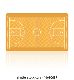 Basketball Court. Vector. Detailed portrayal of parquet floor.