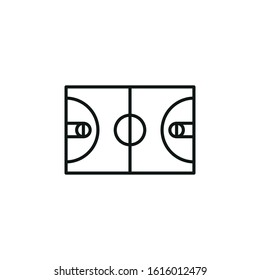 basketball court vector icon on white background