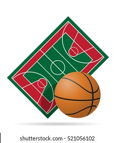 basketball court vector illustration isolated on white background