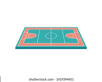 Basketball court. View from above. Vector illustration on white background.