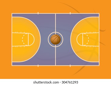 Basketball court,aerial view vector illustration