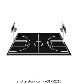 Basketball court.Basketball single icon in black style vector symbol stock illustration web.