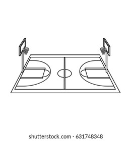 Basketball court.Basketball single icon in outline style vector symbol stock illustration web.