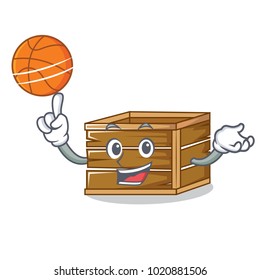With basketball crate character cartoon style