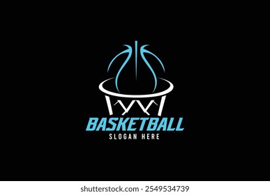 basketball creative sport logo. basketball vector perfect for sportswear, basketball club t-shirt design, or basketball league