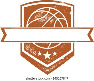 Basketball Crest with Blank Banner