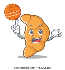 With basketball croissant character cartoon style