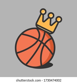 Basketball and crown. Basketball vector Illustration. 
