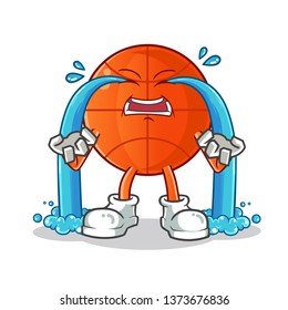 basketball cry mascot vector cartoon illustration
