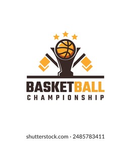 basketball cup championship logo vector