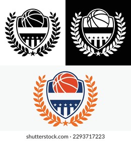 Basketball Cup Tournament Club Wreath Logo