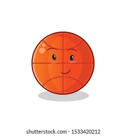 basketball cute chibi shy mascot vector cartoon art illustration
