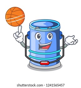 With basketball cylinder bucket Cartoon of for liquid