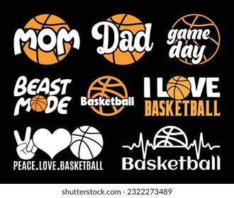 Basketball dad mom grandpa grandma brother sister T shirt Design Bundle, Vector Basketball T shirt  design, Basketball shirt  typography T shirt design Collection