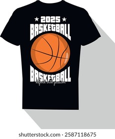 Basketball, defend with passion lettering t-shirt design vector illustration
