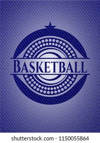 Basketball with denim texture