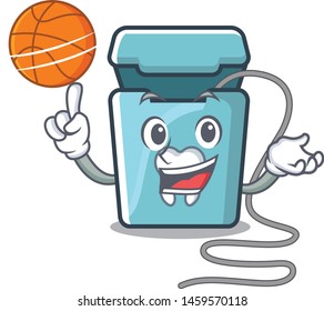 With basketball dental floss isolated with the character