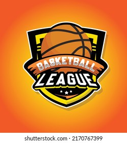 Vector y depuración del logotipo de diseño de baloncesto