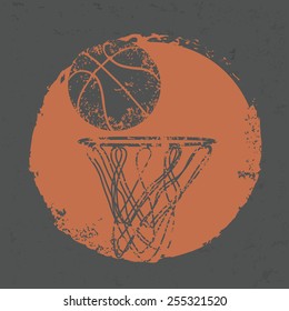 Basketball design on grunge background, grunge vector