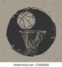 Basketball design on grunge background, grunge vector