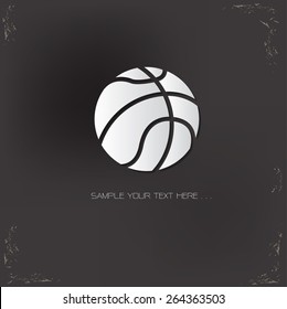 Basketball design on old background,vector logo template