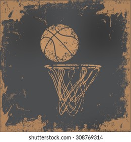 Basketball design on old paper background,vector