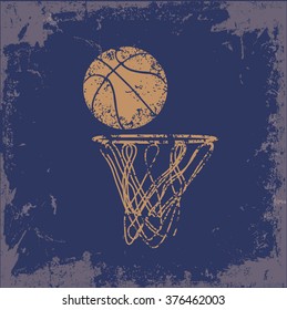 Basketball design on old paper background,vector