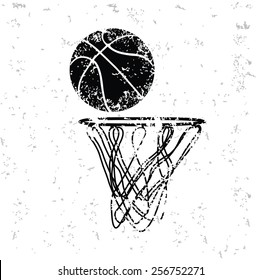 Basketball design on old paper,grunge vector