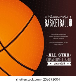 Basketball design over brown background, vector illustration.