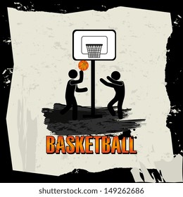 basketball design over gray background vector illustration 