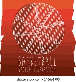 basketball design over orange background vector illustration 