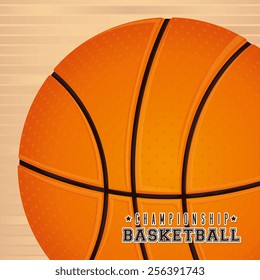 Basketball design over orange background, vector illustration.