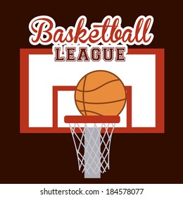 Basketball design over red background, vector illustration