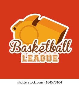 Basketball design over red background, vector illustration