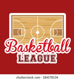 Basketball design over red background, vector illustration