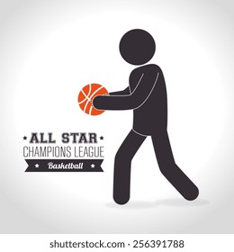 Basketball design over white background, vector illustration.