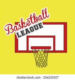 basketball design over yellow background vector illustration.