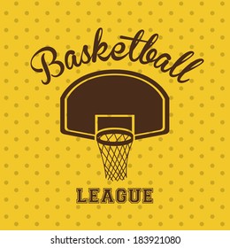 Basketball design over yellow background,vector illustration