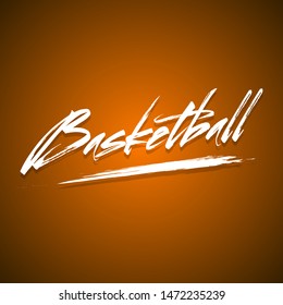 Basketball design template. Basketball poster invitation. Banner the abstract inscription basketball on darkened background. Grunge style. Vector illustration